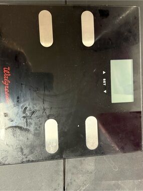 Walgreens Black Digital Body Scale with Stainless Electrodes